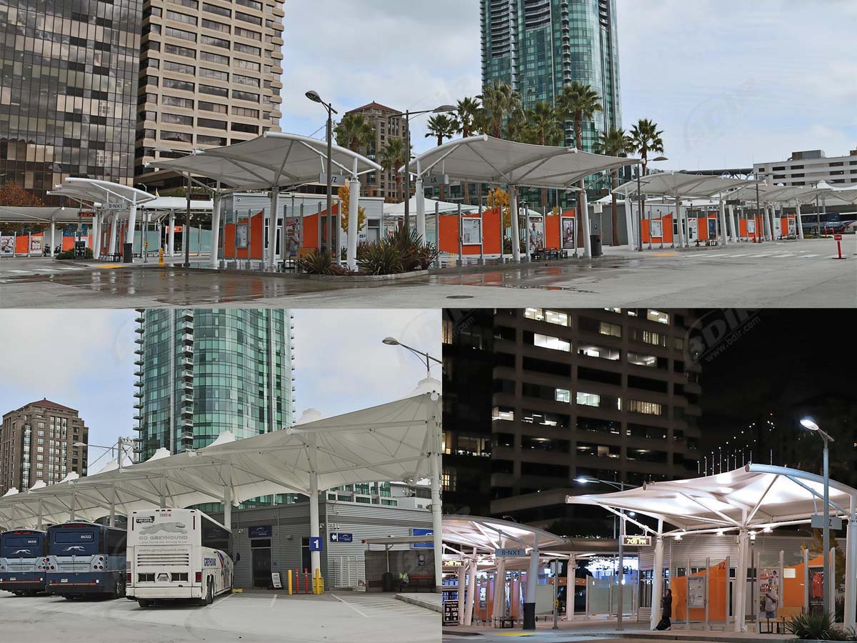 Zugkonstruktionen für Bushaltestellen - Vordächer, Unterstände, Dächer von Bushaltestellen