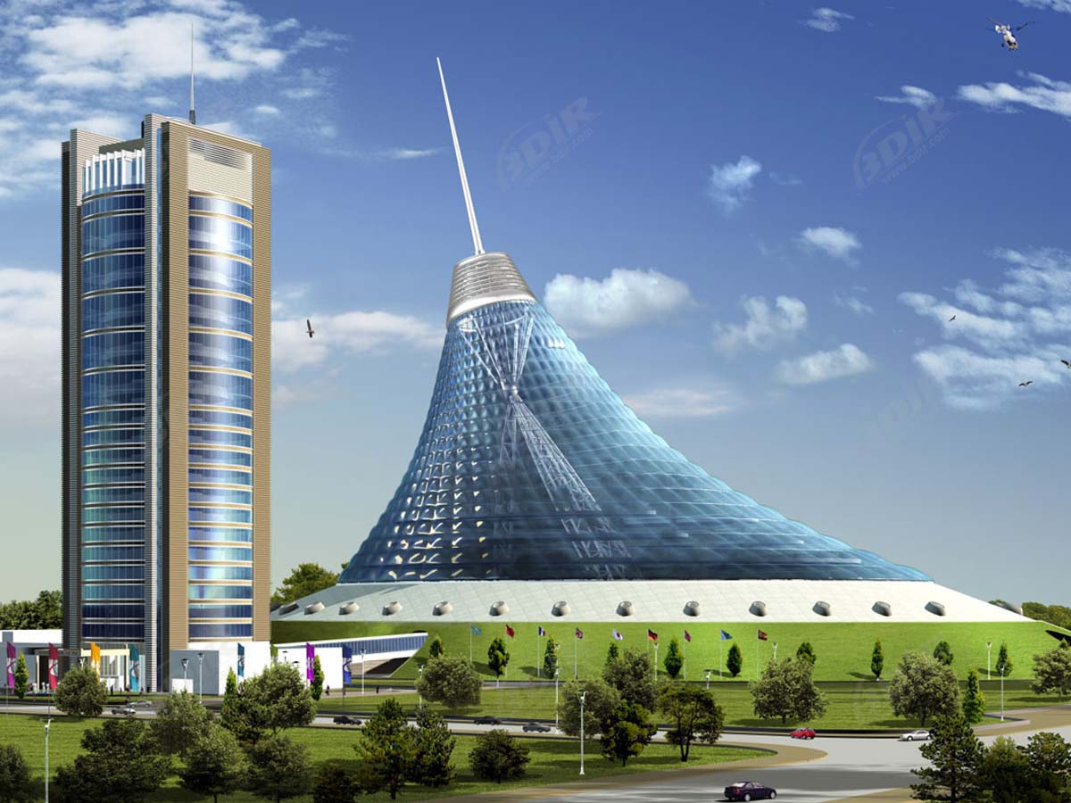 Centro de Entretenimiento Khan Shatyr - Estructura de Cúpula de Fachada Cool ETFE