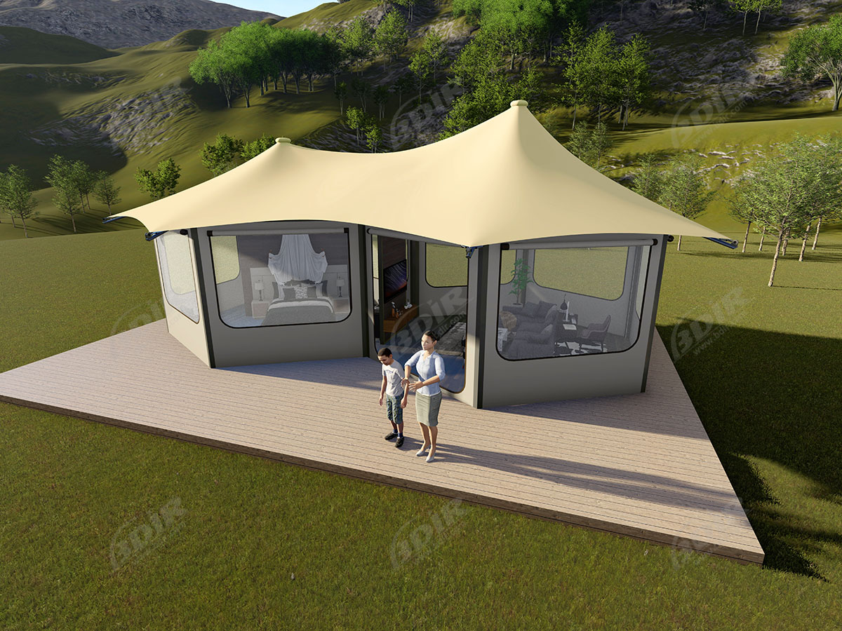 Modern & Yurt Tenda Keluarga Besar Kanvas Mewah & Gamping Pondok