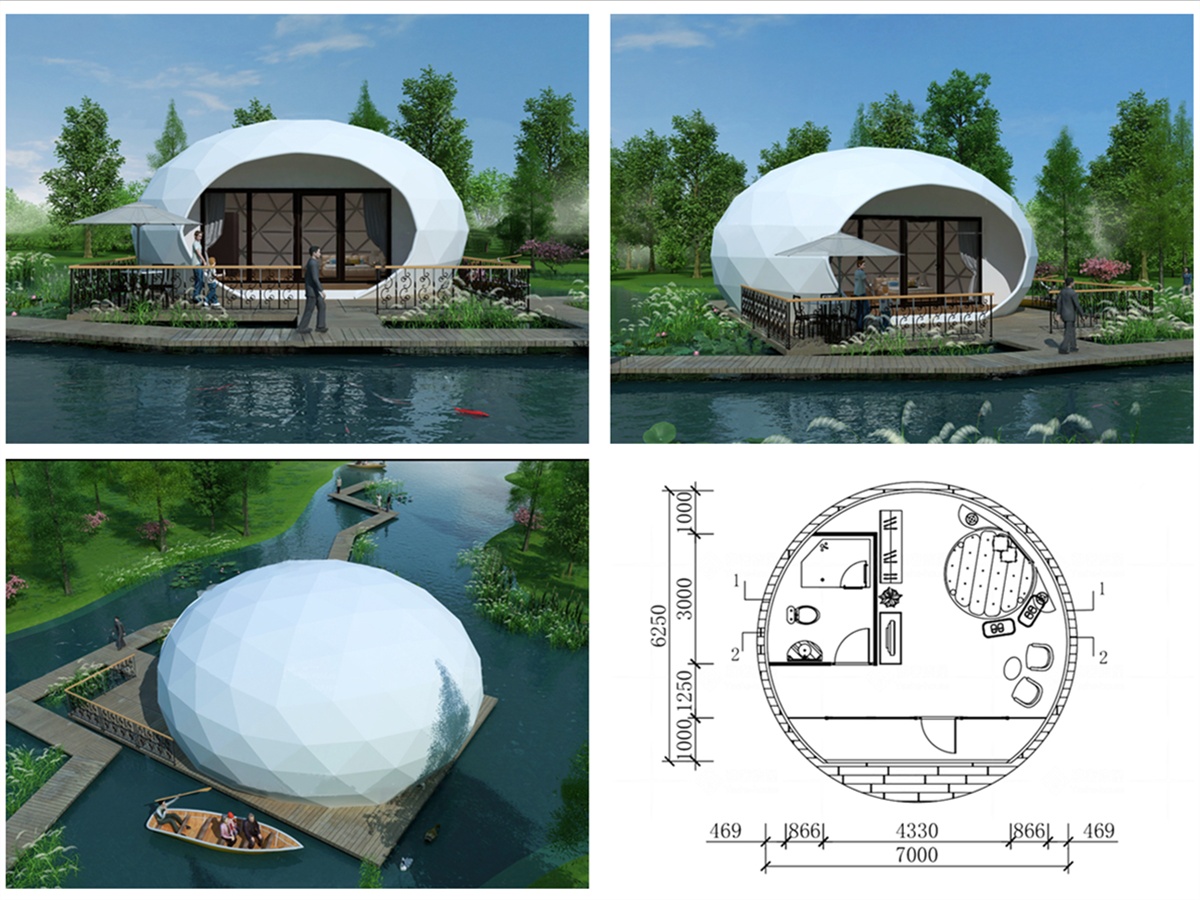 PVDF Tissu Membrane Structure Tente Maison pour le Luxe Jungle Camping