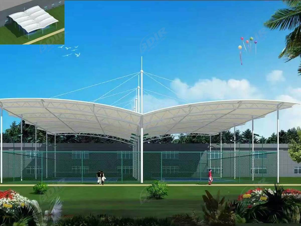 โครงสร้างสนามเทนนิส หลังคากันสาดสำหรับการก่อสร้างสนามเทนนิสในร่ม