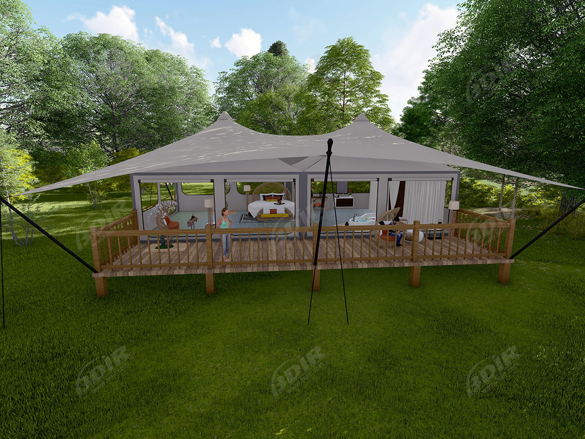 Royal Lodge Glamping Tented Villas for Luxury Resort Family Suite