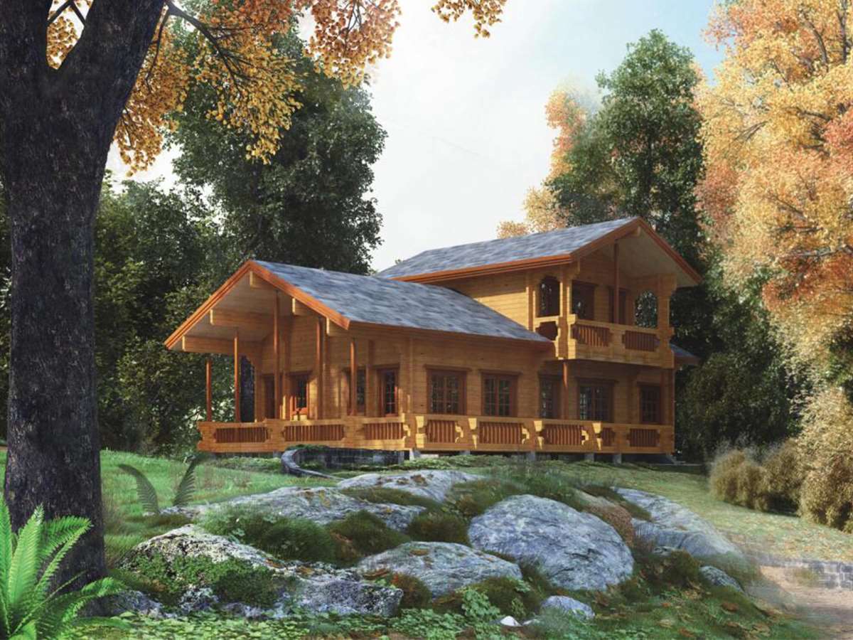 Kabin Kayu Pinus Disesuaikan, Rumah Kayu Modular dengan Kamar Terpadu
