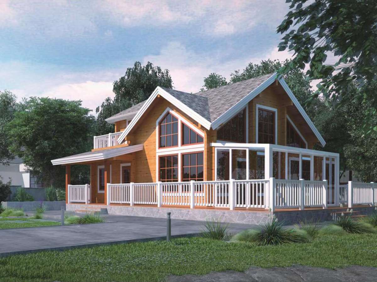 Customized Pine Wooden Log Cabin, Modular Wood House with Integrated Rooms