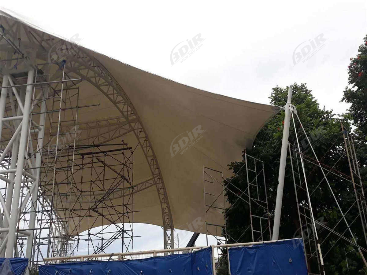 Construction Of Custom Awning Covers For Tennis Courts-Manila, Philippines