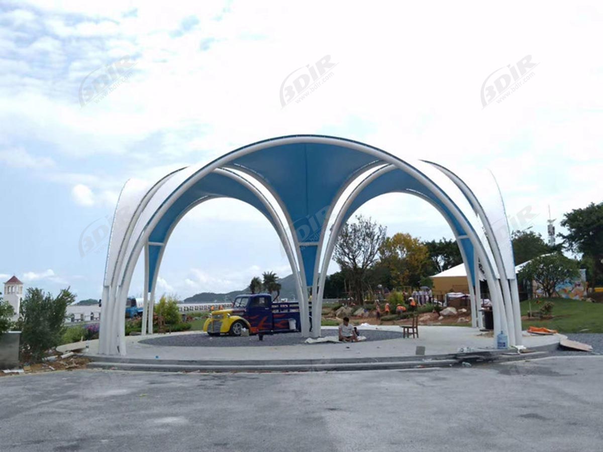 Custom Outdoor Awning Canopy  Tensile Landscape Shade Sail Architecture in Hengqin Square - Zhuhai, China