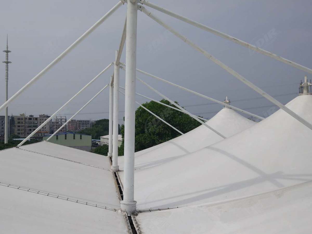 PVDF Fabric Tensile Structure for Guangzhou Art School Grandstand & Stage Roof