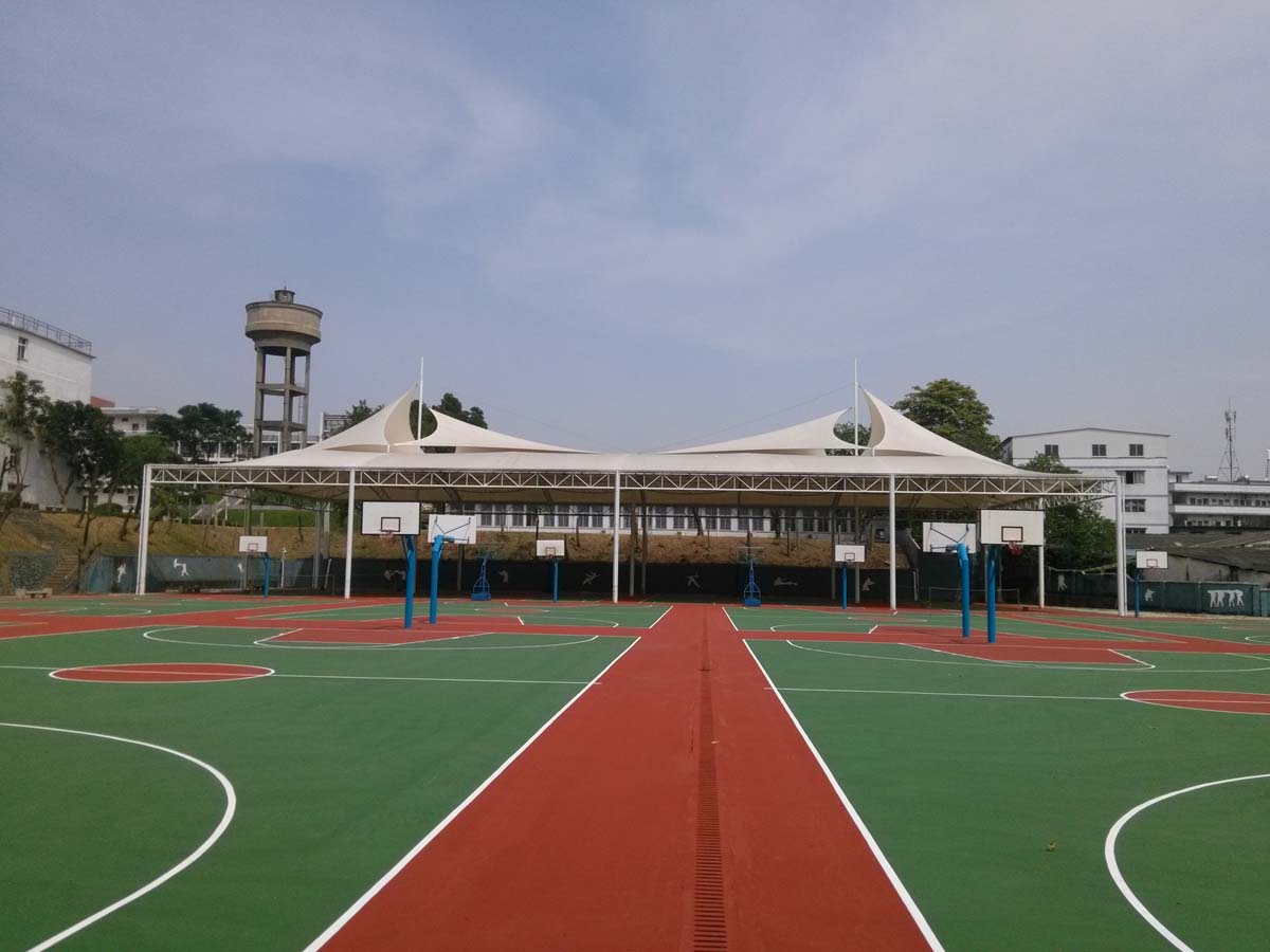قوانغتشو البحرية أكاديمية ملاعب كرة السلة في الهواء الطلق الشد هيكل الظل