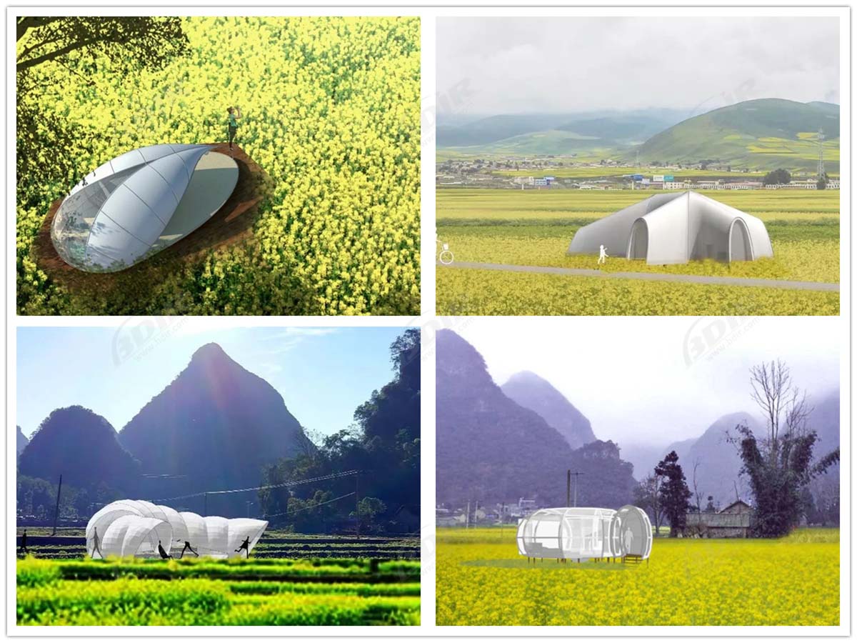 Architectures de Tissu Léger, Camp de Chalets de Luxe Glamping Tente - Guizhou, Chine