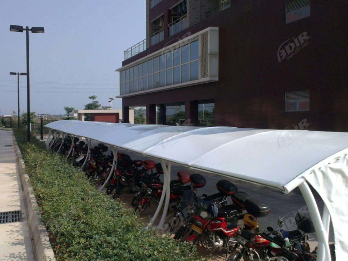 سقيفة هيكل غشاء لوقوف السيارات في حديقة صناعية - قوانغتشو ، الصين
