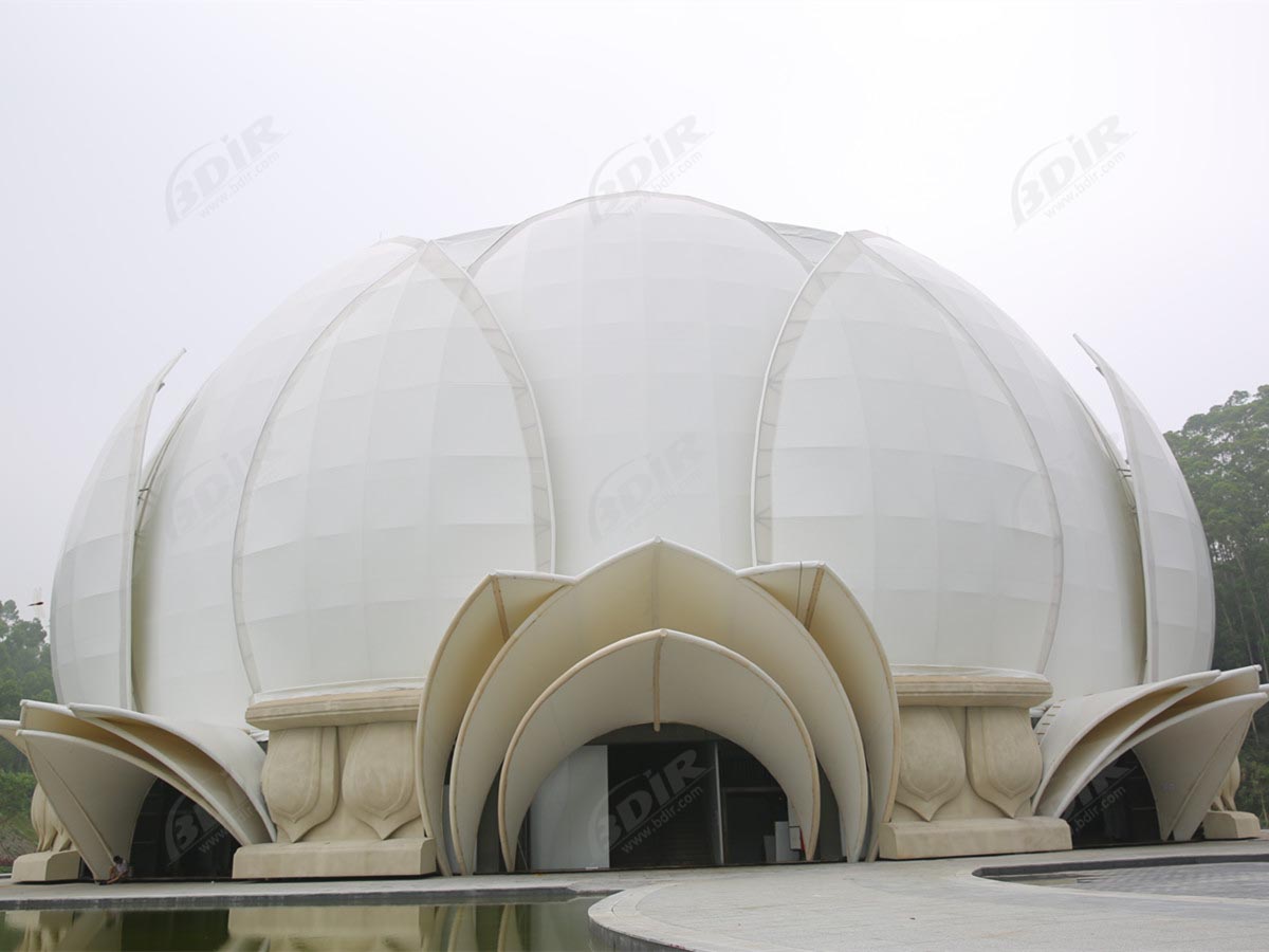 Натяжная конструкция из ткани PTFE для крыши театральной сцены & фасад - Юньфу, Китай