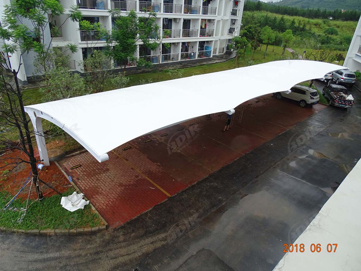 โครงสร้างผ้าแรงดึงสำหรับเฉดสีที่จอดรถ - Shaoguan, จีน