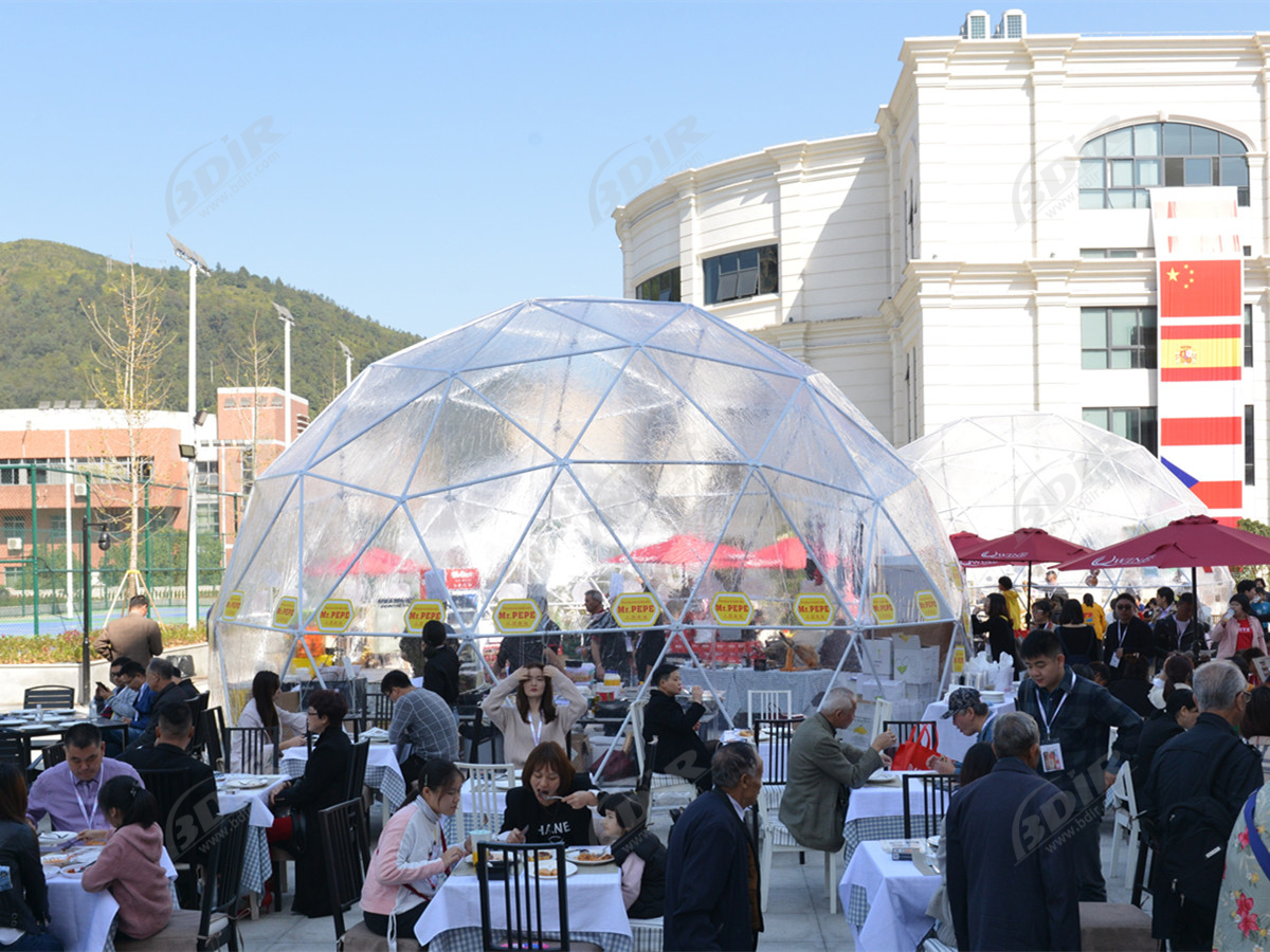 Construcción de Cubiertas Geodésicas Al Aire Libre | Carpa de Exposición de Acero - Zhenjiang, China
