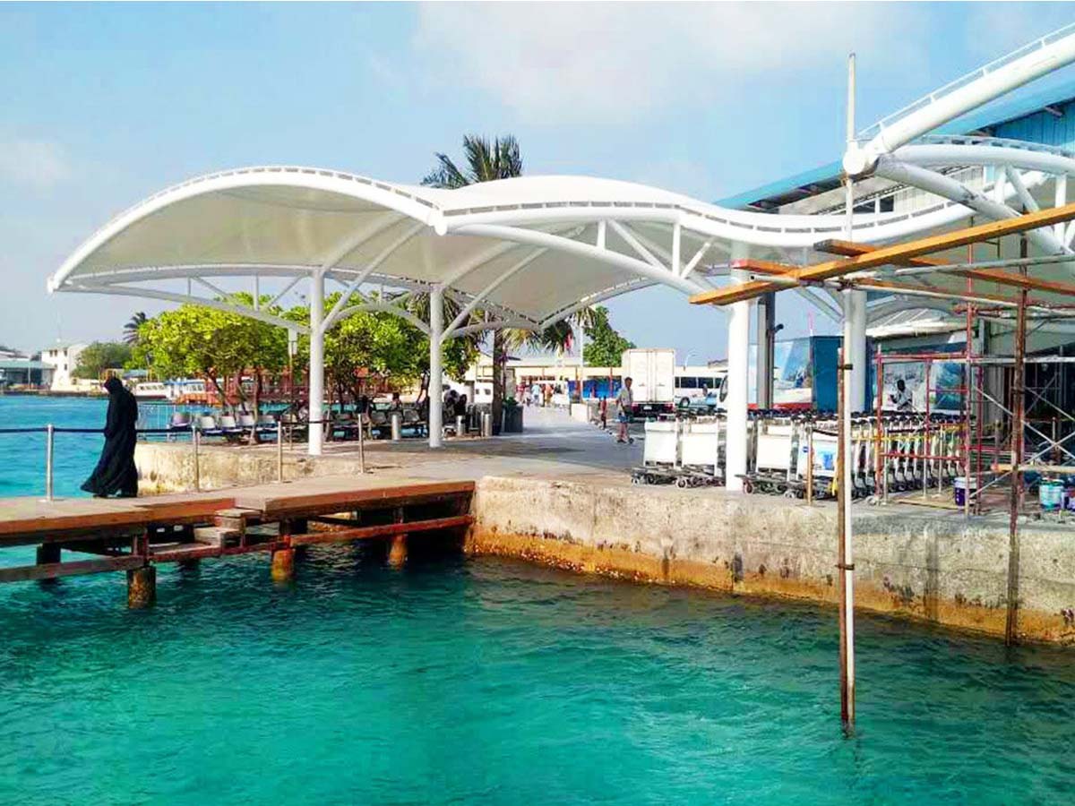 Estrutura de Tecido Elástico para o Terminal de Balsas, Cais, Marina à Beira-mar - Maldivas