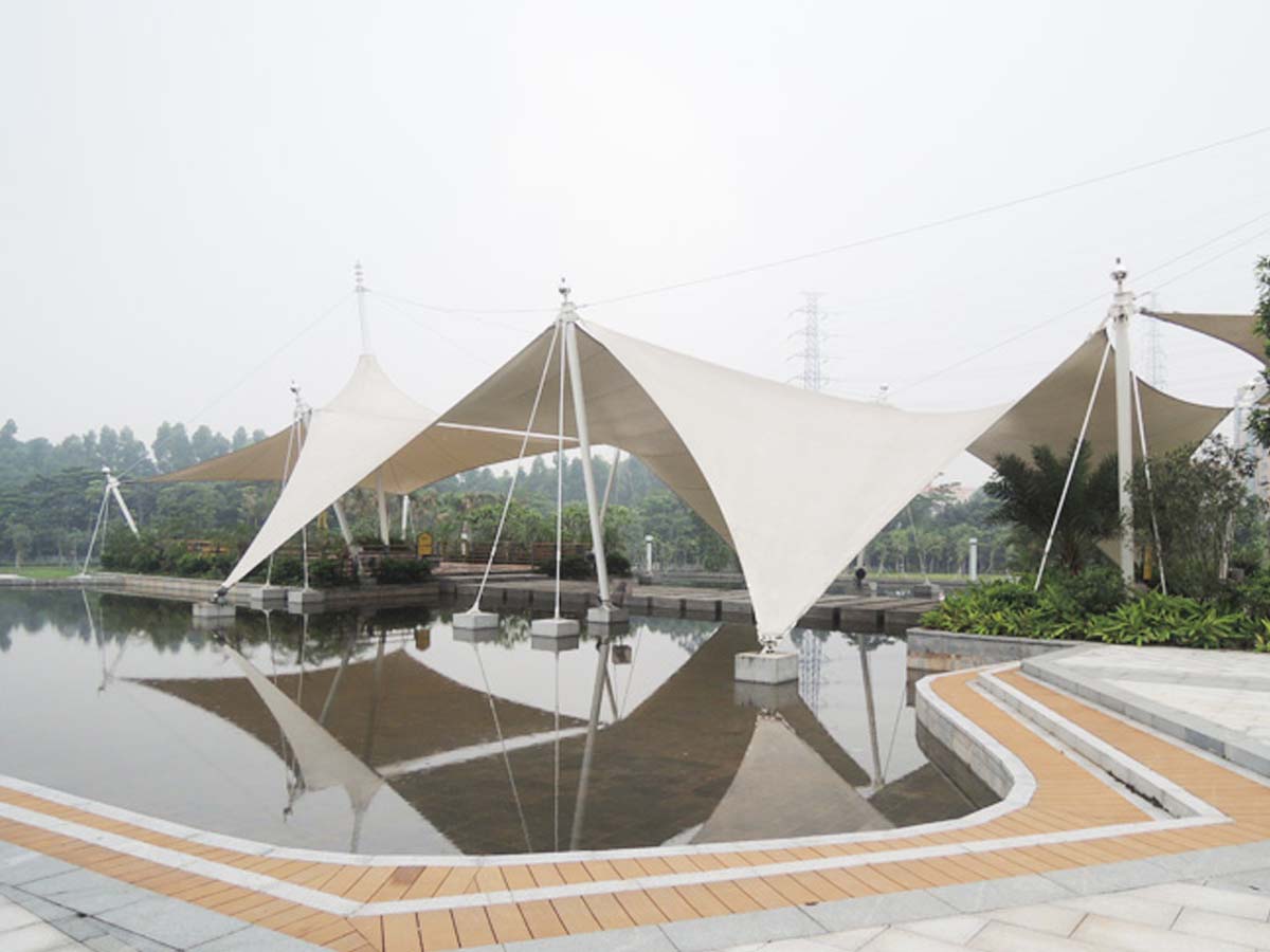 Huangqi Mountain Spor Parkları İçin Çekme Çatı Yapısı - Dongguan, Çin