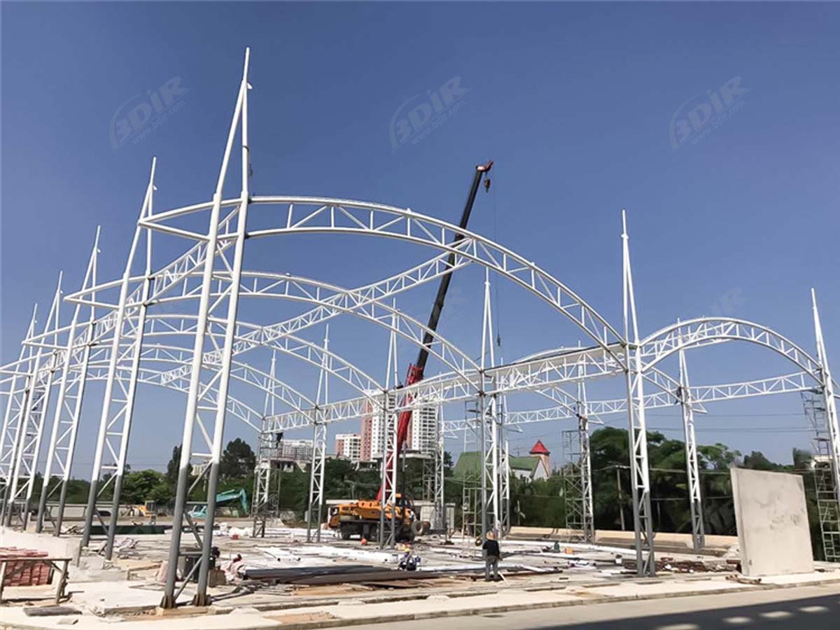 Tensile Shade Structure for PSB Outdoor Tennis Court - Beihai, China