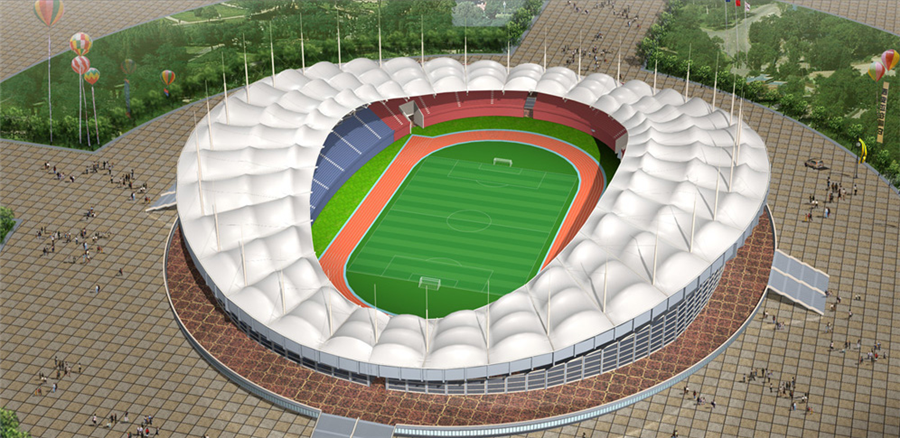 Why do stadium stands use membrane & fabric structure?