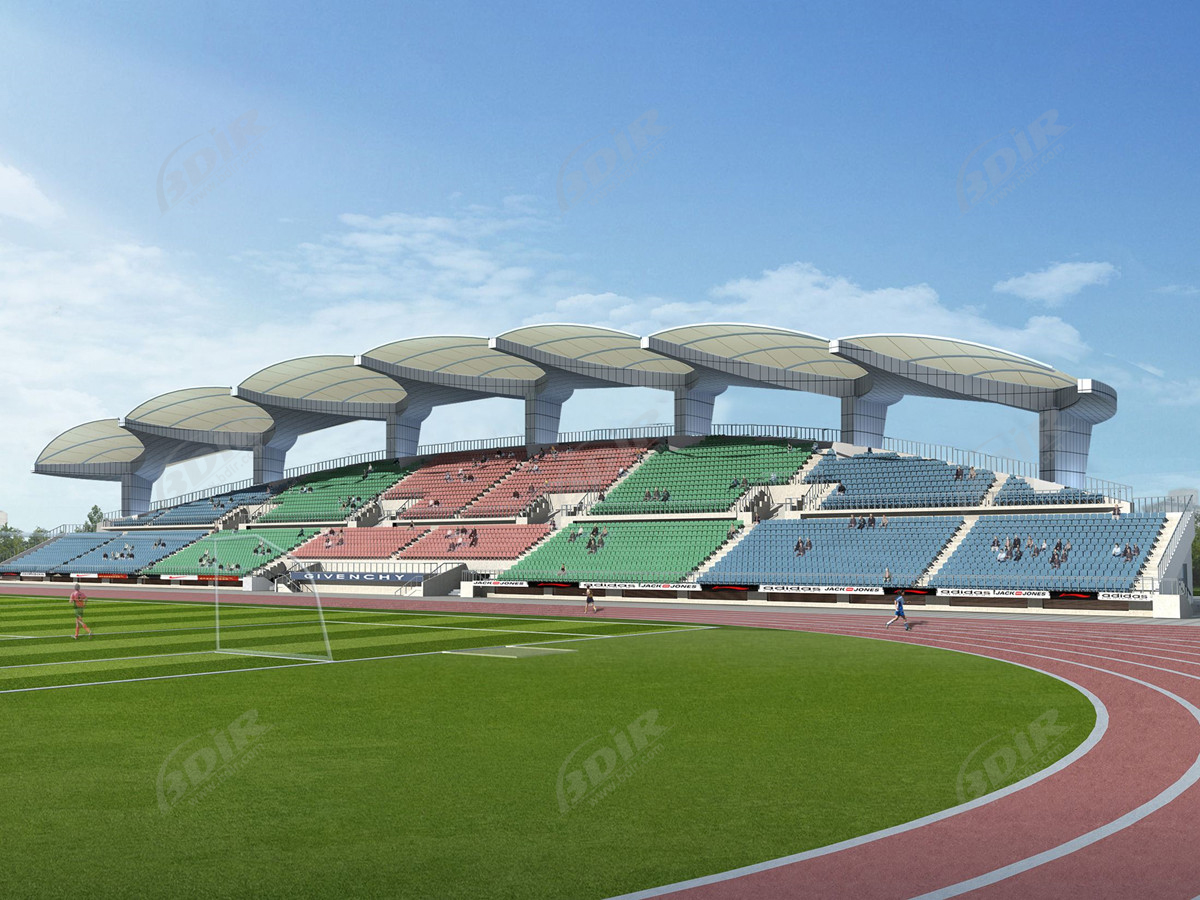 Архитектурные мембранные материалы с покрытием из пвдф 1300gsm для крыши и навеса стадиона