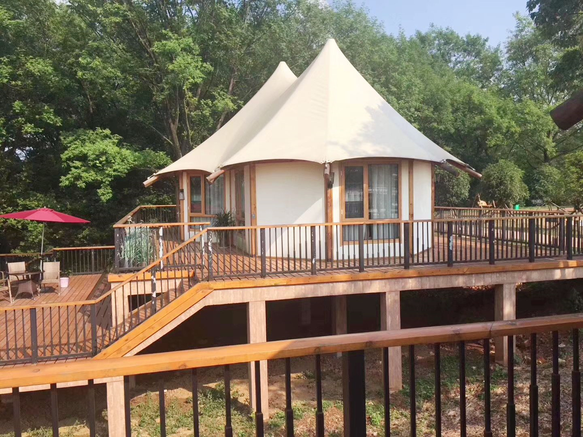 Eco-Tourism Tensile Fabric Structure Roof Tent Villas in Laos