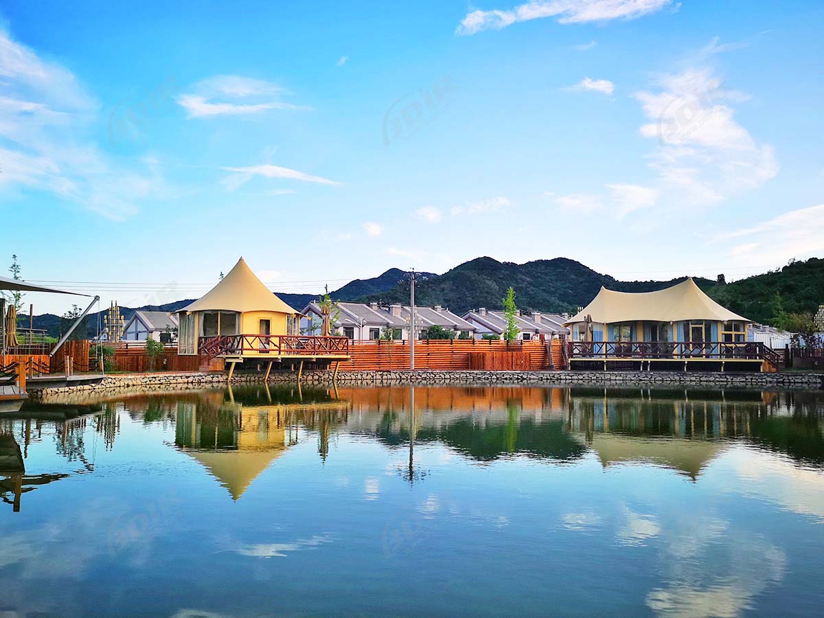 роскошный прибрежный палаточный курорт с палаточным домиком