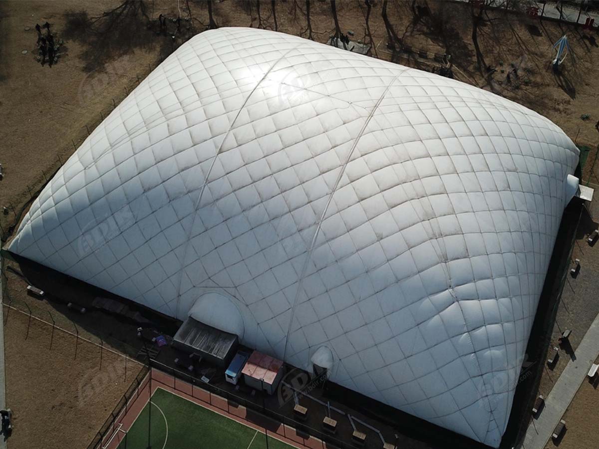 Domo de Soporte Aéreo para Estadio Deportivo Verde & Inteligente: Fútbol, ​​Tenis, Piscina, Voleibol