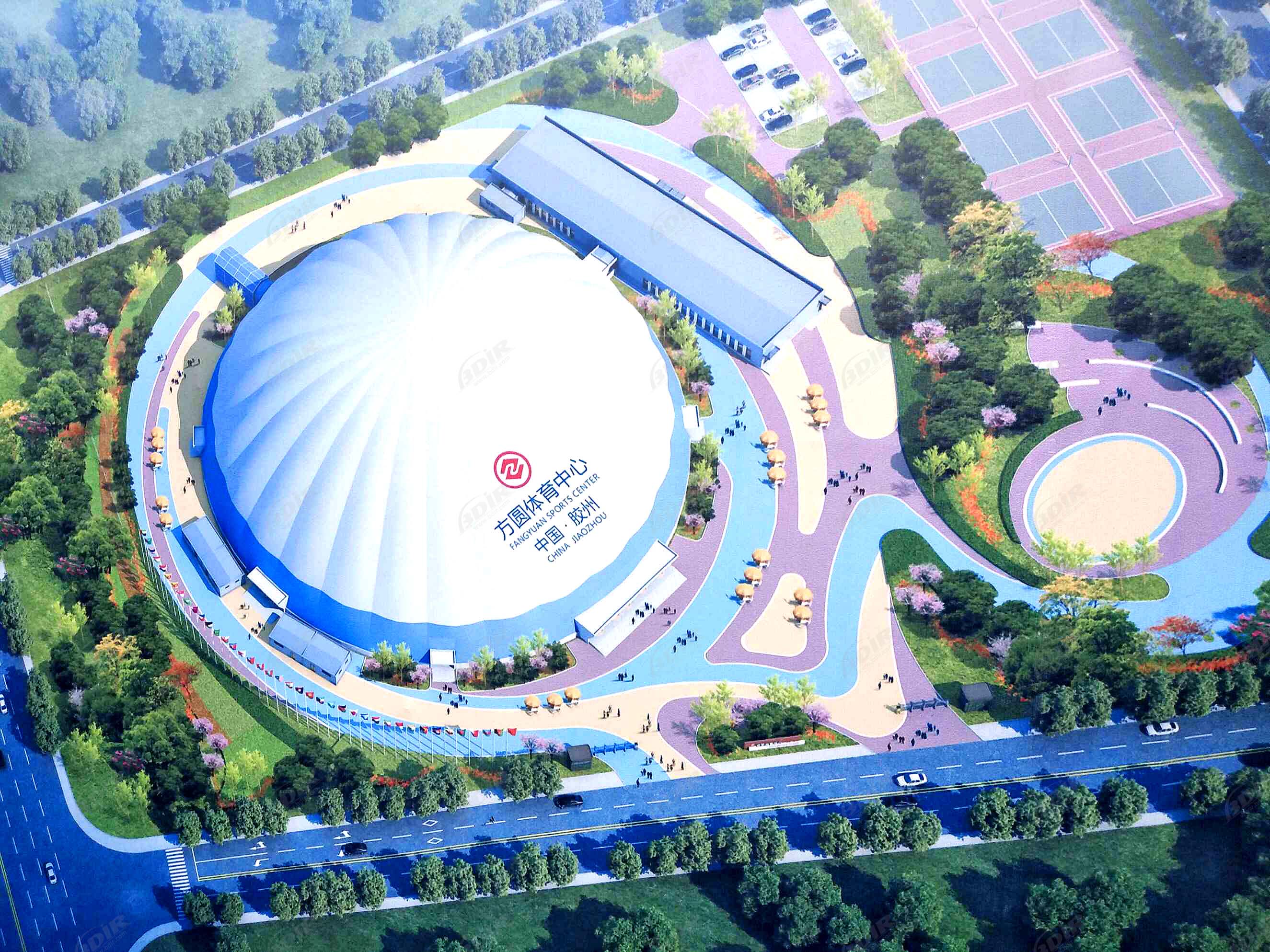 Cupola di Supporto Aereo per Stadio Sportivo Intelligente & Verde - Calcio, Tennis, Biliardo, Pallavolo