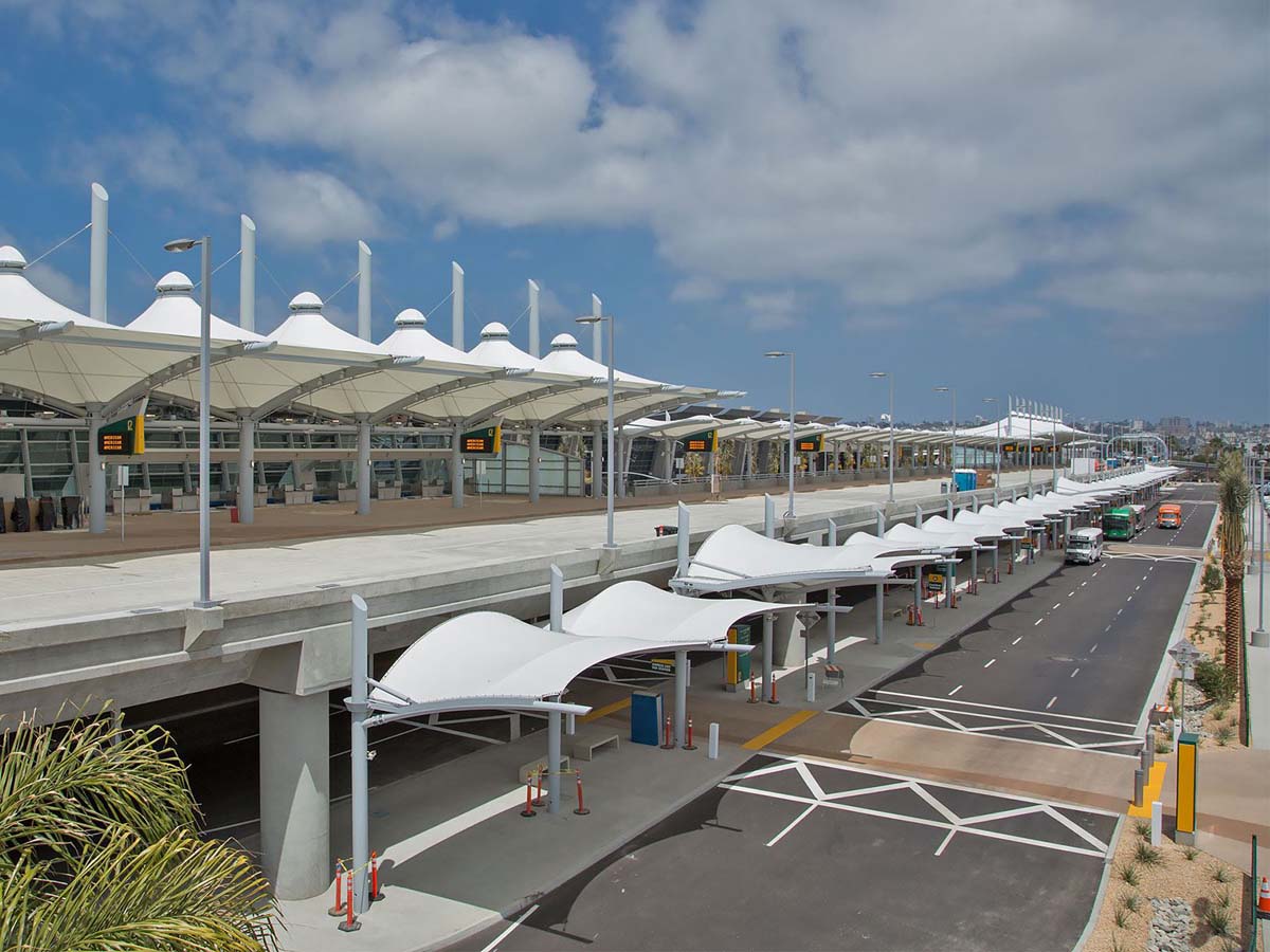 Toldos de la Acera de la Terminal del Aeropuerto - Estructuras Extensibles de la Estación de Parada del Aeropuerto