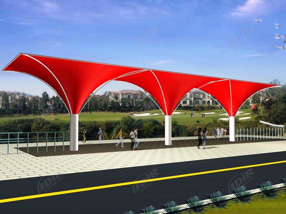 Bus Station Tensile Structures - Bus Stop Terminal Canopies, Shelters, Roofs