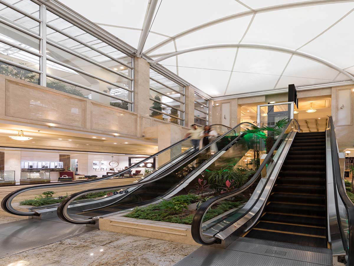 Custom Shade Structures for Elevators & Escalators - Atrium Roof / Canopy