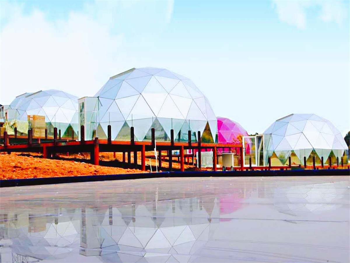 индивидуальный роскошный стеклянный геодезический купол для остекления и кемпинга