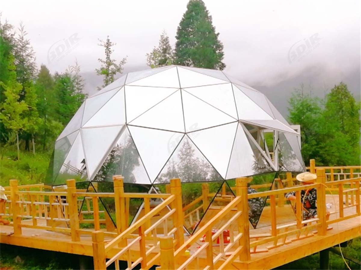 Kundenspezifische Geodätische Luxusglaskuppel zum Glamping & Camping