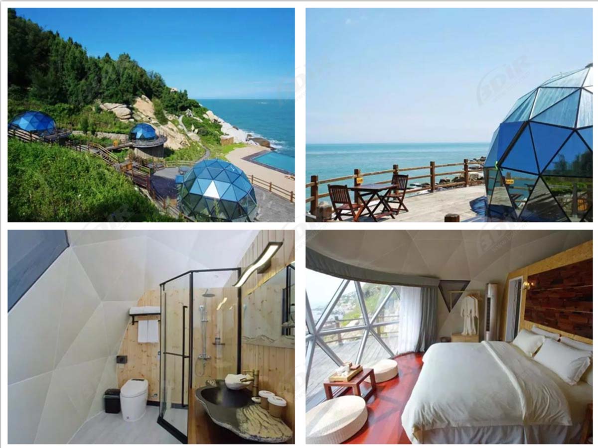 ที่กำหนดเองหรูหราโดมธรณีวิทยาแก้วสำหรับ glamping และตั้งแคมป์