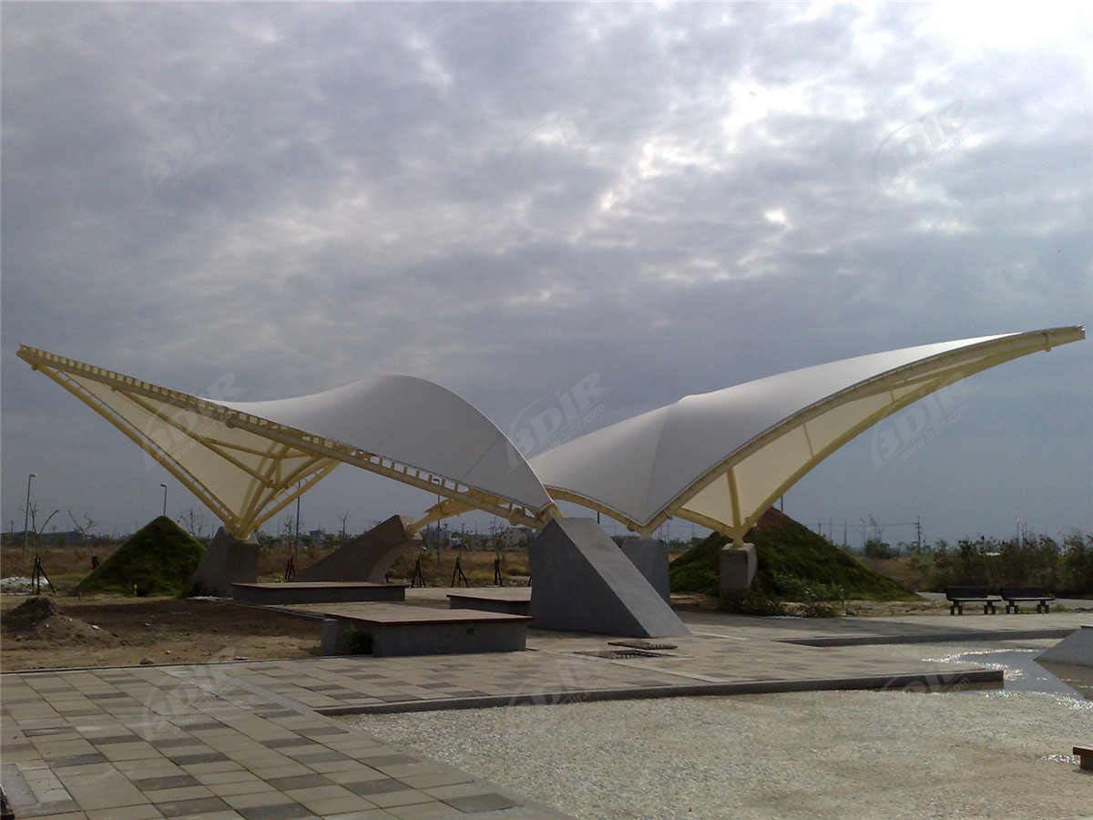 Customized Parasol | PTFE Tensile Membrane Structure Landscape of Large Commercial Plaza