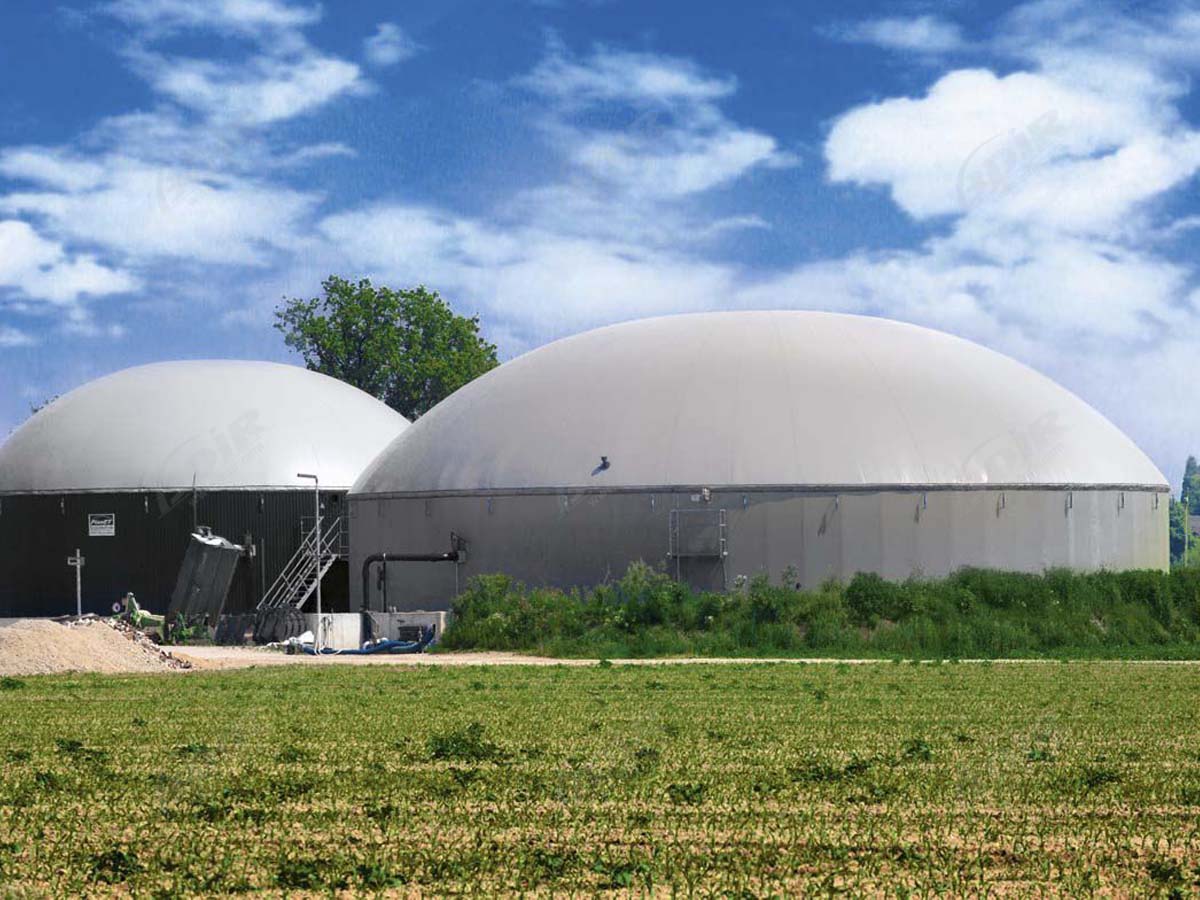 купольные натяжные конструкции для хранения биогаза и воды, кровля, навес