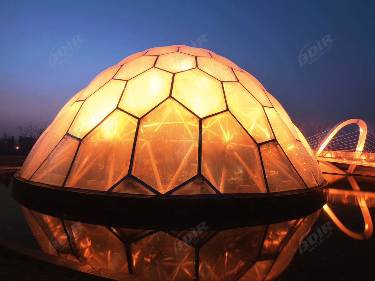 Struktur Kubah ETFE untuk Rumah Kaca, Bioma Hutan Hujan, Proyek Eden