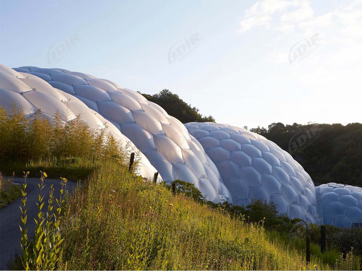 Struktur Kubah ETFE untuk Rumah Kaca, Bioma Hutan Hujan, Proyek Eden
