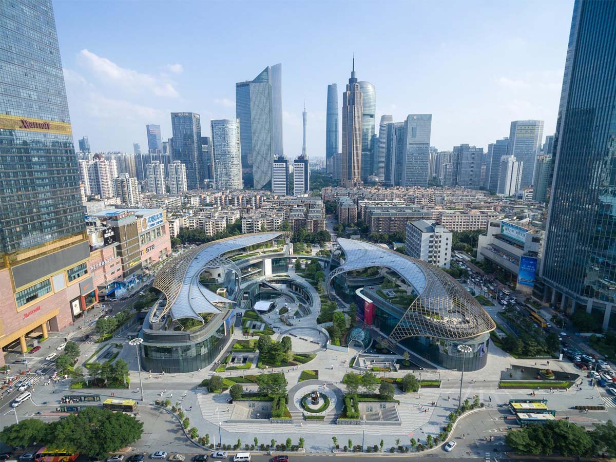 Tensostrutture per Tetti ETFE per Piazza Commerciale, Centro Commerciale