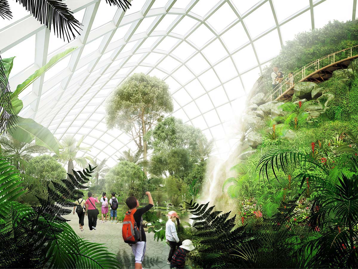 Натуральная структура ETFE для садоводства, ботанического сада, дендрария