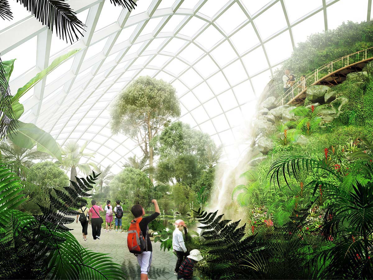 Struktur Kain Tarik ETFE untuk Hortikultura, Kebun Botani, Arboretum