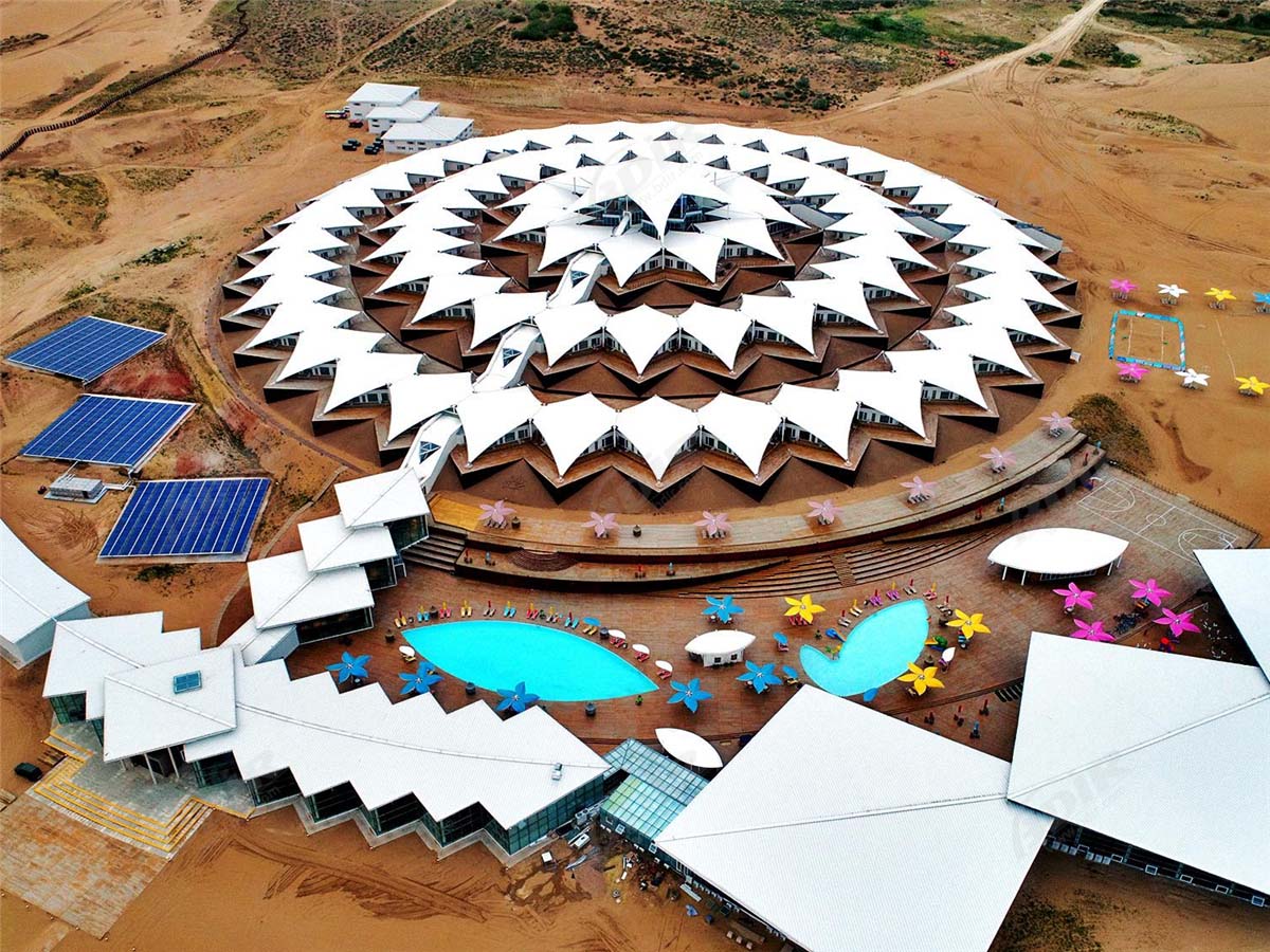Estructuras de Carpas de Membrana de Tela Ecológica Lodges en Complejo de camping del Desierto