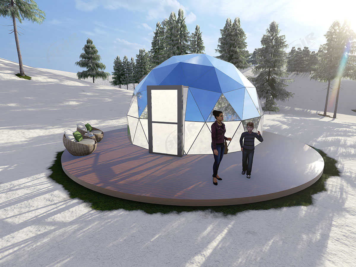 Rumah Kaca Geodesic Kubah Glamping | Tenda Taman Igloo Disesuaikan