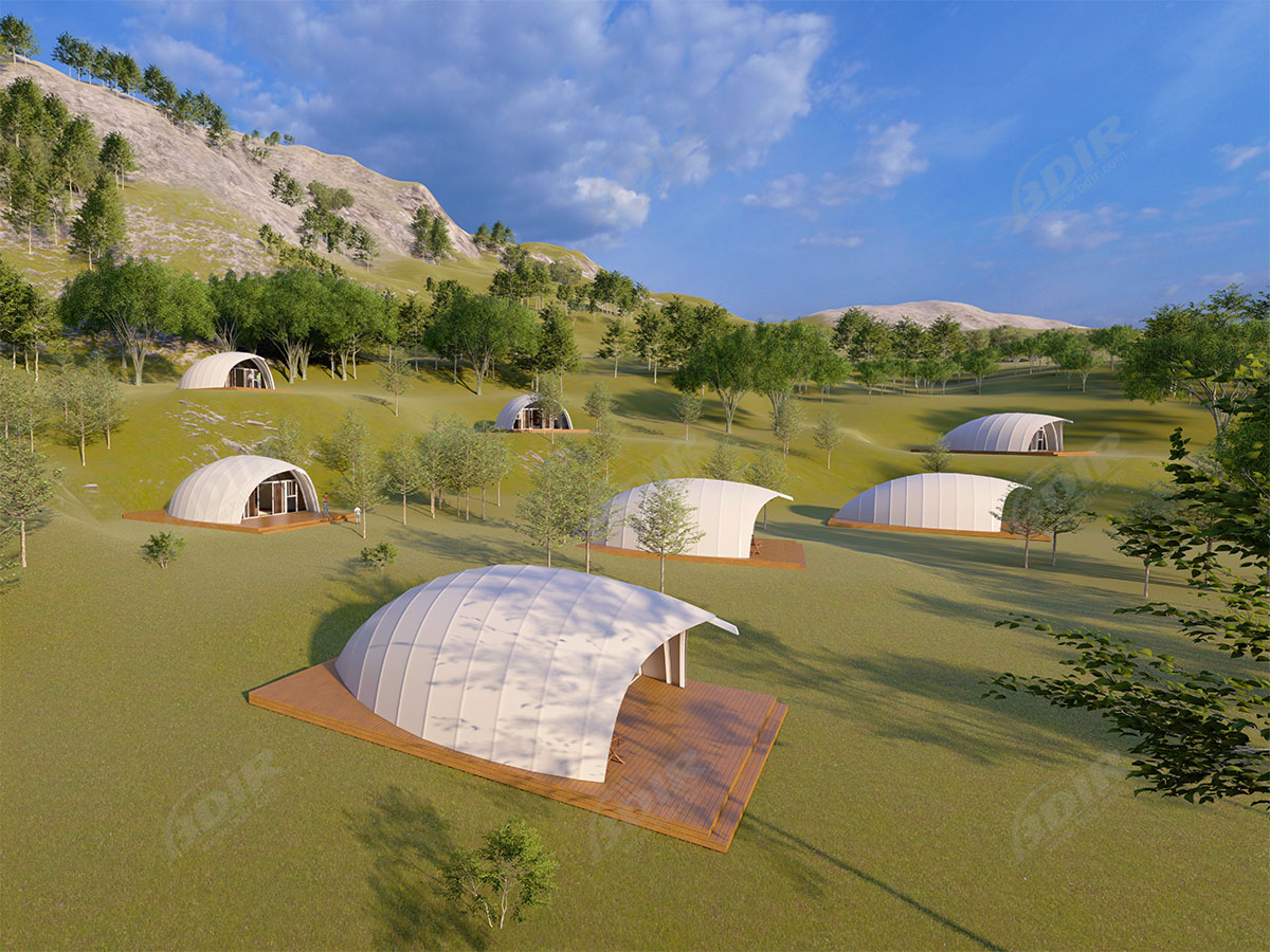 Vainas de Carpas Glamping & Cabañas Ecológicas Prefabricadas para Campamentos de Vacaciones de Ecoturismo