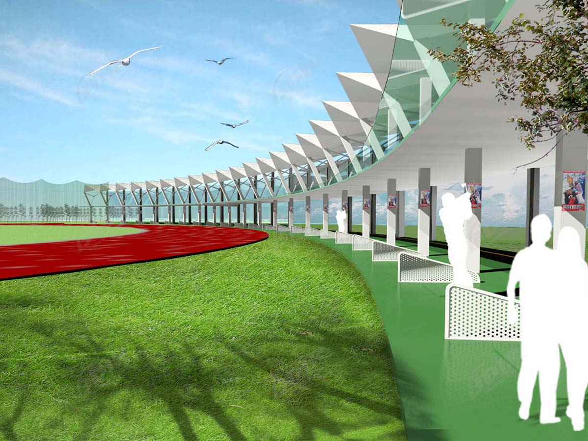 Golf Driving Range Roof - Tensile Fabric Shade, Canopy for Golf Course