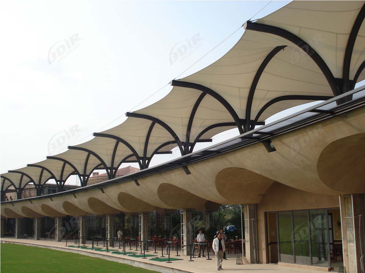 Golf Driving Range Roof - Tensile Fabric Shade, Canopy for Golf Course