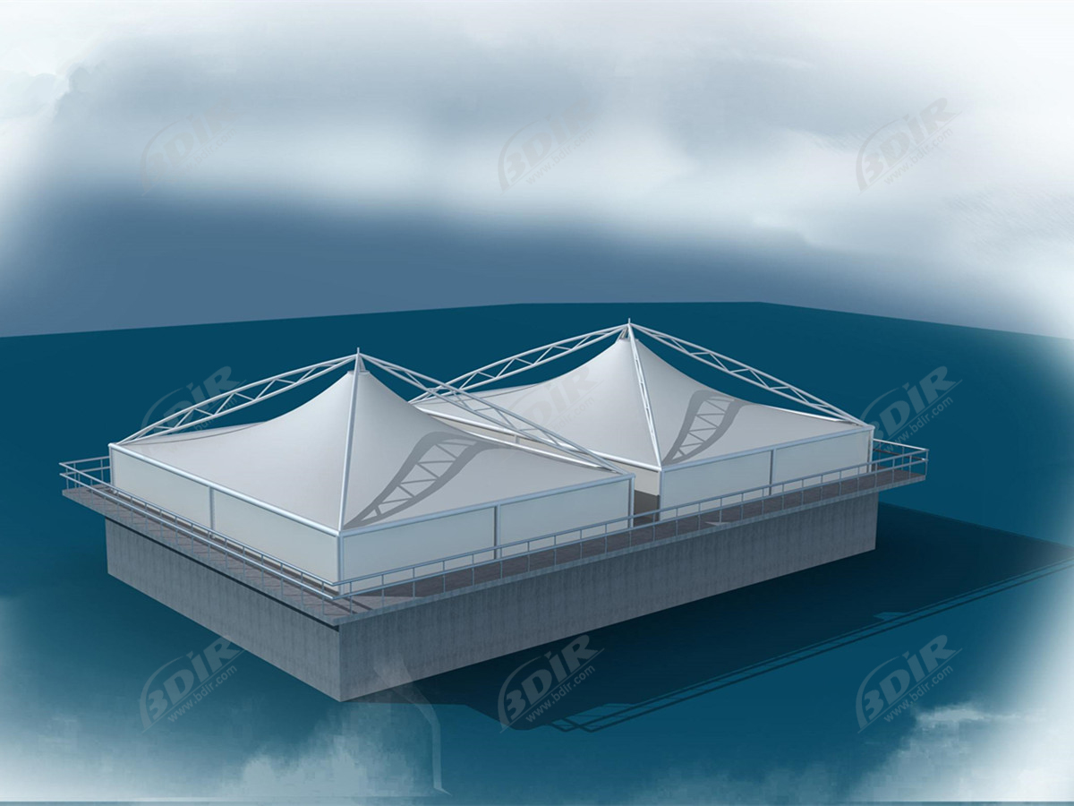 High-Performance Waterproof 1100gsm PVDF Fabric for Wastewater Canopy, Sewage Treatment Covers