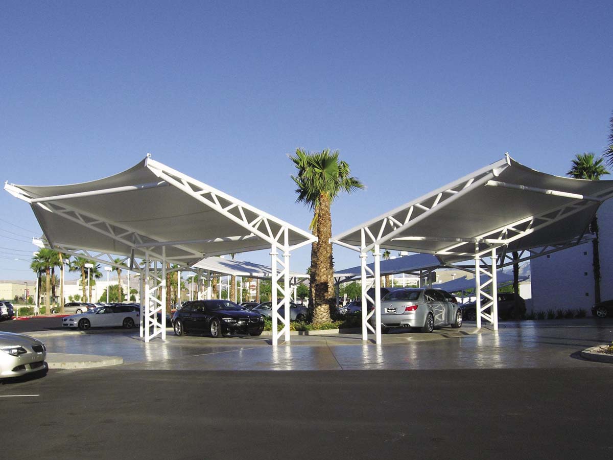 High Quality Tensile Membrane Structures for Car Shades - PVDF, PTFE