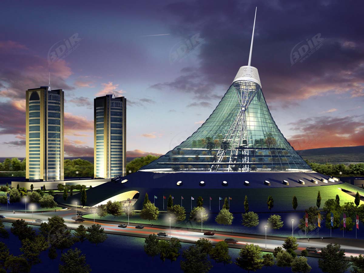 مركز خان شاتير الترفيهي - هيكل قبة الواجهة ETFE