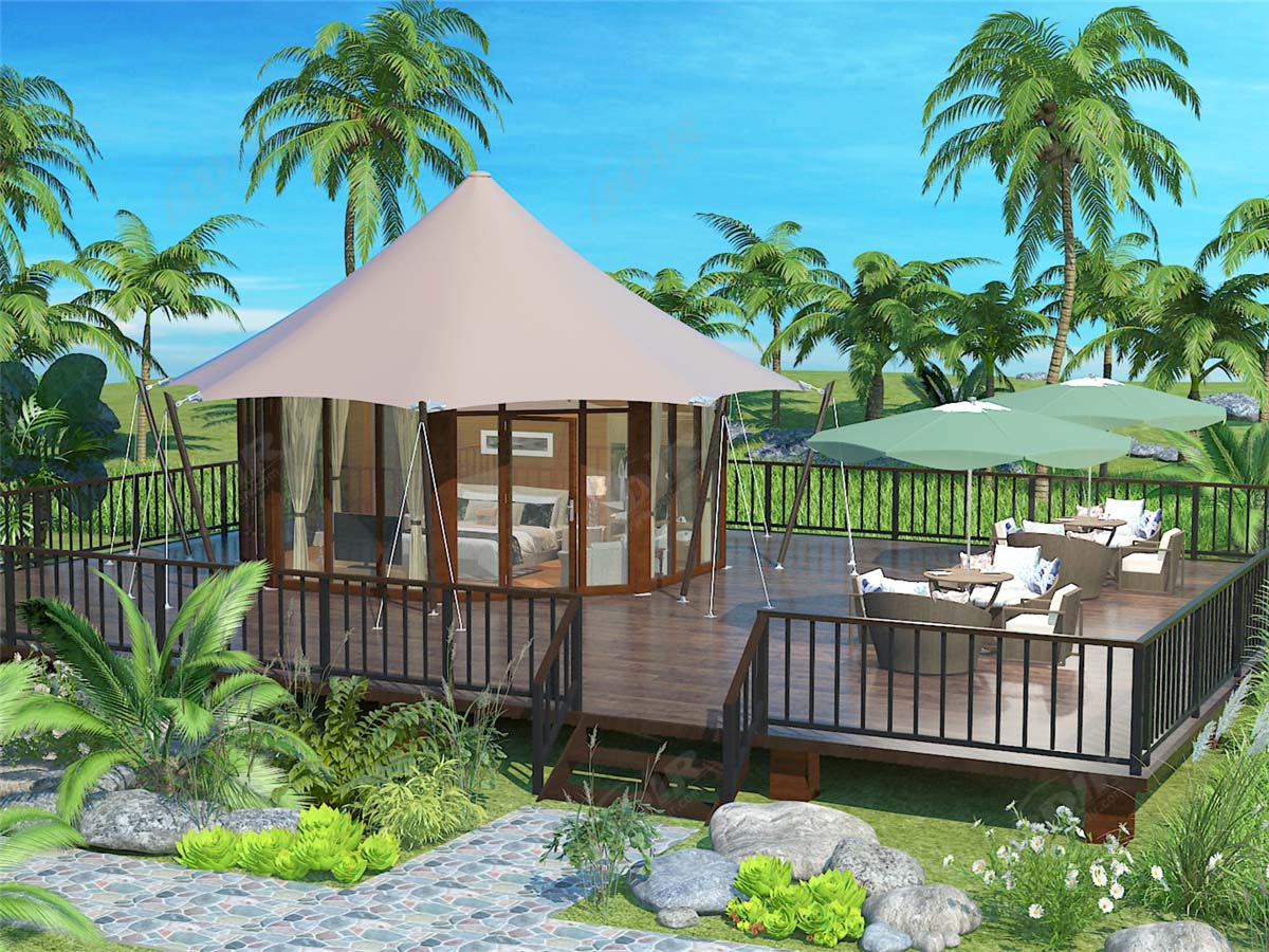 Luxuriöse Familienzeltstrukturen für Das Turtle World Resort
