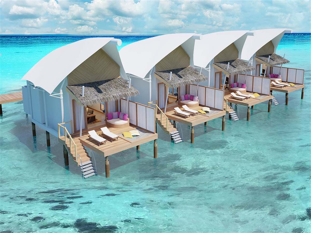 роскошный островной тент, курорт, домики с тканевой мембраной, домики - Мальдивы