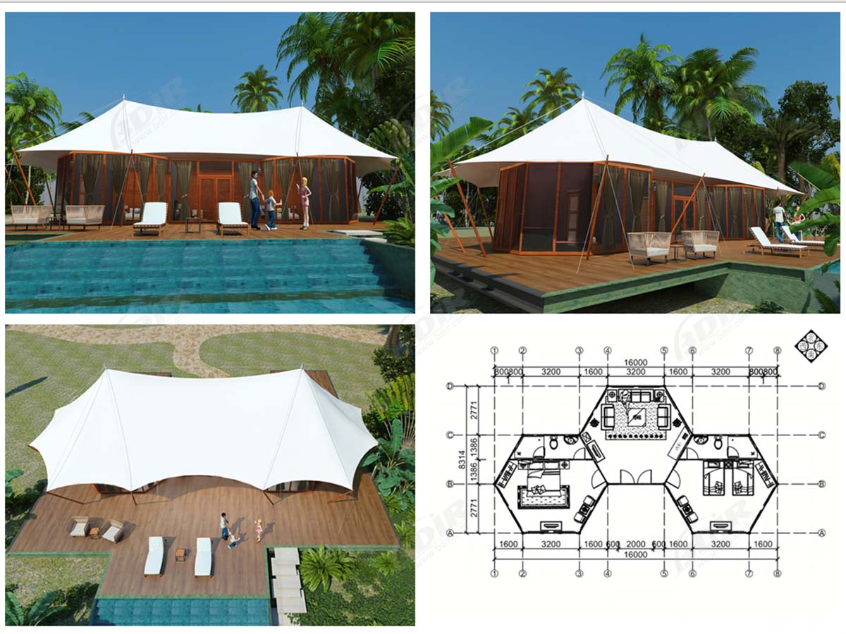 роскошные сафари-палатки, палатки с подсветкой, гостиничные палатки, палаточный городок